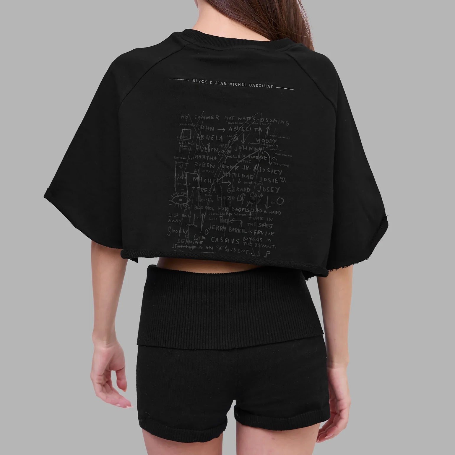 BLVCK Kuwait | Blvck x Basquiat Crop Tee 'Black'- Women