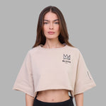 BLVCK Kuwait | Blvck x Basquiat Crop Tee 'Twilight Cream'- Women