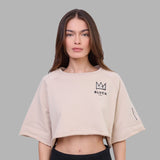 BLVCK Kuwait | Blvck x Basquiat Crop Tee 'Twilight Cream'- Women