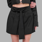 BLVCK Kuwait | Blvck Signature Tie-Front Skirt