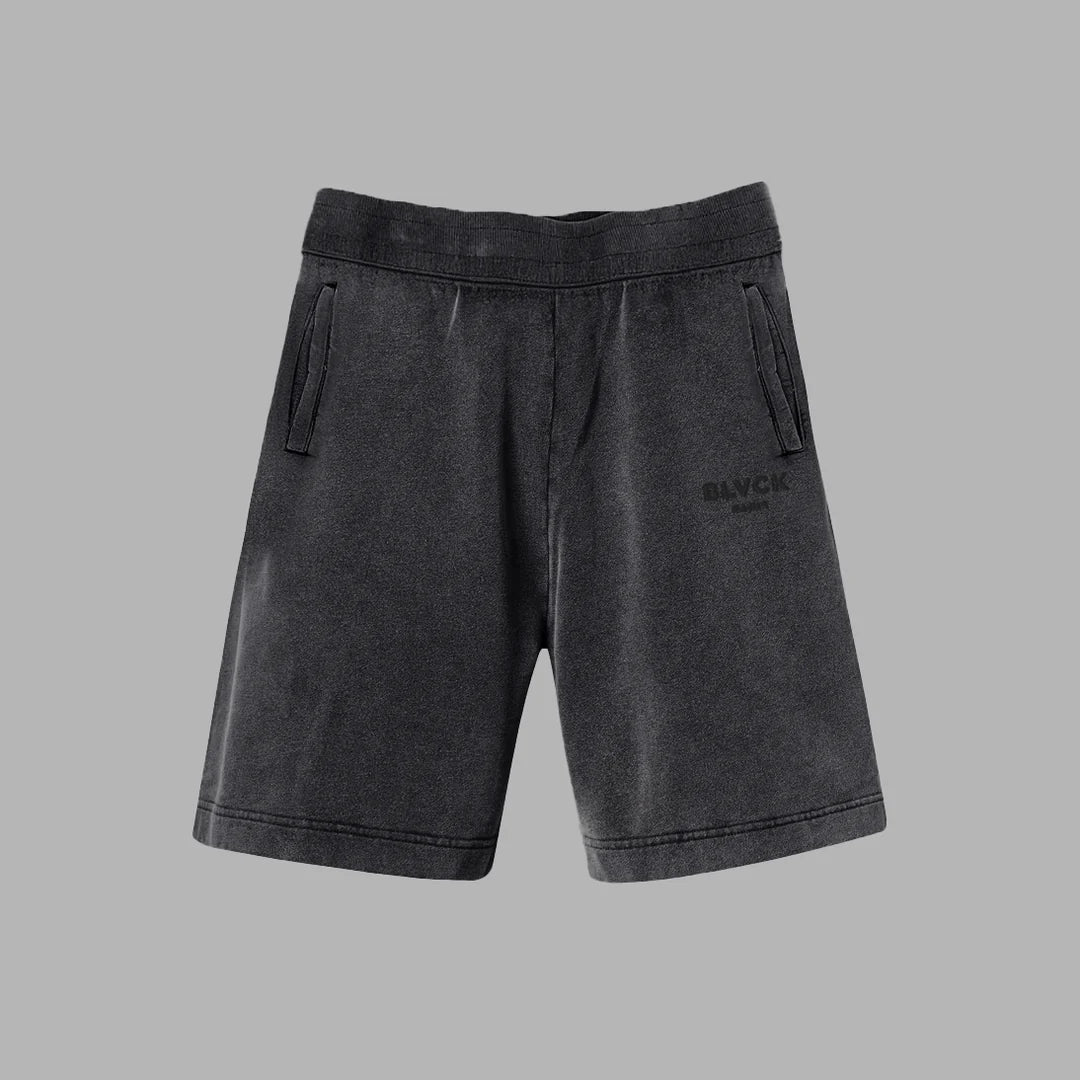 Acid Wash Shorts Black | BLVCK Kuwait